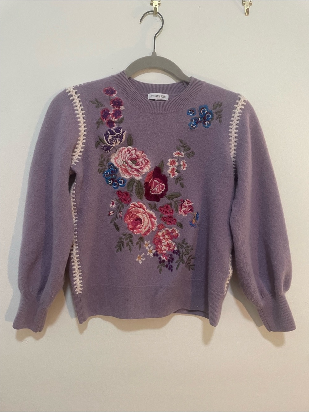 Johnny Was The Whipstitch Embroidered Crewneck Sweater XS